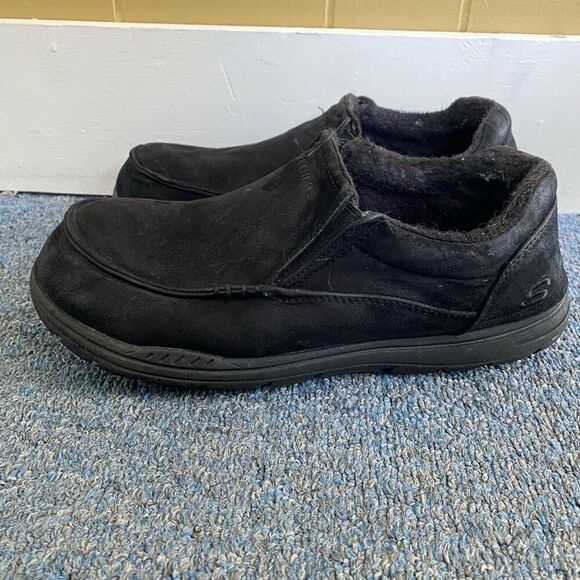 Skechers relaxed fit memory foam 360 men 11 slip on comfort slipper shoes black - Picture 1 of 9